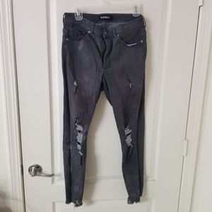 Express Jeans - Bluish Gray, Distressed
